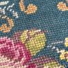 Vintage Wooden Footstool with Floral Needlepoint Upholstery - 8