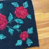 Hand-Hooked Wool Rug with Red Roses, 2' x 3' - 5