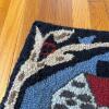 Hand-Hooked Wool Rug with Farm Scene Folk Art. 1'6" x 2'1" - 2