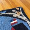 Hand-Hooked Wool Rug with Farm Scene Folk Art. 1'6" x 2'1" - 3