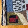 Hand-Hooked Wool Rug with Farm Scene Folk Art. 1'6" x 2'1" - 4