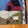 Hand-Hooked Wool Rug with Farm Scene Folk Art. 1'6" x 2'1" - 5