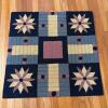 Hand-Hooked Wool Rug with Geometric Floral Design, 2'8" x 2'8" - 2