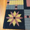 Hand-Hooked Wool Rug with Geometric Floral Design, 2'8" x 2'8" - 3