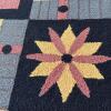 Hand-Hooked Wool Rug with Geometric Floral Design, 2'8" x 2'8" - 4