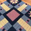Hand-Hooked Wool Rug with Geometric Floral Design, 2'8" x 2'8" - 5