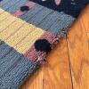 Hand-Hooked Wool Rug with Geometric Floral Design, 2'8" x 2'8" - 6