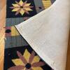 Hand-Hooked Wool Rug with Geometric Floral Design, 2'8" x 2'8" - 8