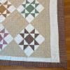 Handmade Multicolor Sawtooth Star Patchwork Quilt, 65" x 82" - 2