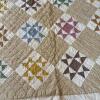 Handmade Multicolor Sawtooth Star Patchwork Quilt, 65" x 82" - 4