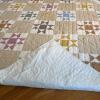 Handmade Multicolor Sawtooth Star Patchwork Quilt, 65" x 82" - 7
