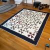 Handmade Patchwork Quilt with Star Pattern, 80" x 64"