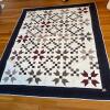Handmade Patchwork Quilt with Star Pattern, 80" x 64" - 2