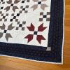 Handmade Patchwork Quilt with Star Pattern, 80" x 64" - 5