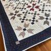 Handmade Patchwork Quilt with Star Pattern, 80" x 64" - 7