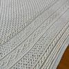 Large Hand-Crocheted Cable Knit Afghan Blanket - 3