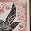 Framed Wall Art with Bird and Floral Motif, 12"x15" - 3
