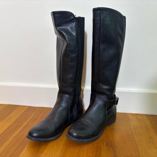 Nine West Black Knee-High Riding Boots, Size 7M