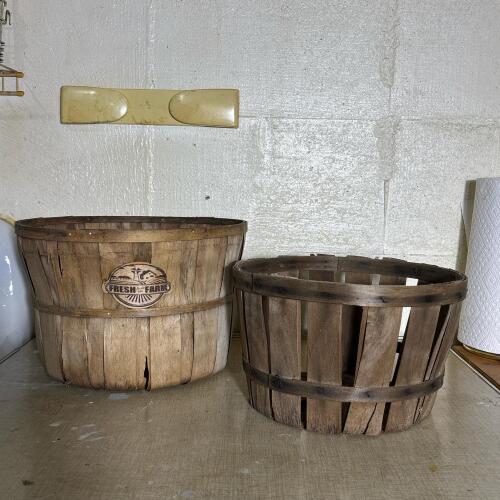 Vintage Rustic Wooden Produce Baskets