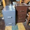 Pair of 2-Drawer Metal Filing Cabinets, Blue & Brown