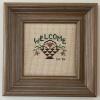 Framed 1986 Handmade Welcome Cross-Stitch Art