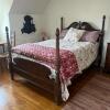 Colonial Mahogany Bed Frame with Optional Full Mattress and Spring Box