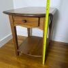 Wood End Table with Heart Cut Out - 7