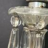 Vintage Crystal Hurricane Table Lamp w/ Etched Globe - 5