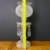 Vintage Crystal Hurricane Table Lamp w/ Etched Globe - 9