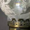 Antique-Style Electric Hurricane Table Lamp with Etched Floral Glass Globe - 5