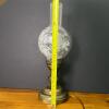 Antique-Style Electric Hurricane Table Lamp with Etched Floral Glass Globe - 6