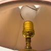Vintage Cranberry Swirl Glass Table Lamp with Pleated Pink Shade - 4