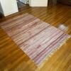 Woven Large Area Rug and Two Plaid Placemats with Fringe - 2