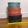 Set of 3 Hand-Painted Shaker Style Pantry Boxes, Artist Signed, 2002, Stackable, Floral Motif - 6