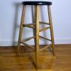 Wooden Bar Stool with Black Seat