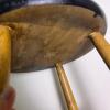 Wooden Bar Stool with Black Seat - 2