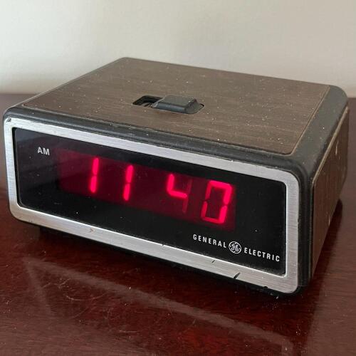 Vintage General Electric Digital Alarm Clock with Red LED Display