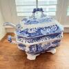 Spode Italian Blue & White Soup Tureen Set with Ladle & Lid