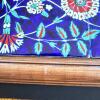 Large Framed Turkish Iznik-Style Floral Ceramic Tile Panel, 26"x18" - 4