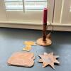 Mid-Century Robinson Copper Courting Candleholder w/ 3 Decorative inserts