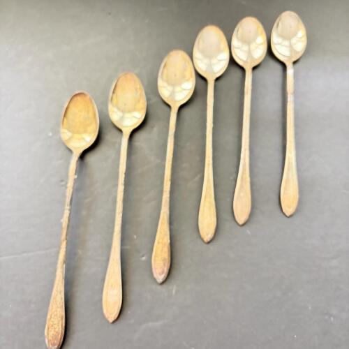 Vintage New England Silver Plate Floral Teaspoon Set, 6-Piece