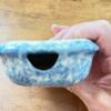 Hand-Painted Ceramic Soap Dish with Blueberry Design and Wooden soap dish - 3
