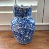 Spode Blue Italian Lidded Canister and Blue Leaf Motif Ceramic Pitcher - 5