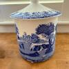Spode Blue Italian Lidded Canister and Blue Leaf Motif Ceramic Pitcher - 10
