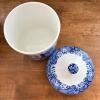 Spode Blue Italian Lidded Canister and Blue Leaf Motif Ceramic Pitcher - 11