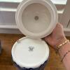 Spode Blue Italian Lidded Canister and Blue Leaf Motif Ceramic Pitcher - 12