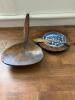 Antique Butter Serving Set: Blue Willow Dish, Wooden Paddle