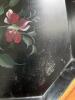 Hand-Painted Nashco Metal Floral Tray Black/Gold - 4