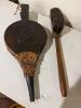 Antique Wood & Leather Fireplace Bellows and Cleaning Brush