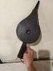 Antique Wood & Leather Fireplace Bellows and Cleaning Brush - 4